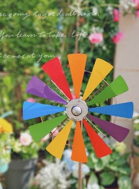 美式乡村铁艺风车植物爬藤架户外庭院花园创意花架旋转摆件装饰