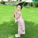 儿童棉绸夏装 2024新款 新中式 国风女宝无袖 汉服女童套装 阔腿裤 夏季