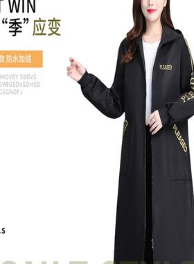 加长款过膝防g水加绒罩衣女新款围裙厨房家用羽绒服防尘工作服大