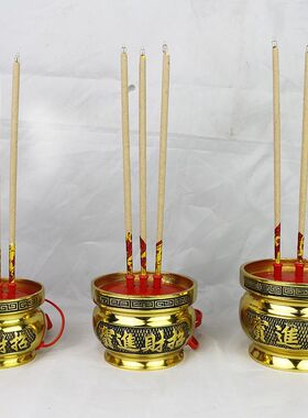 电子香炉插电家用纯铜室内供奉供佛电香炉led长明灯财神烛台蜡烛