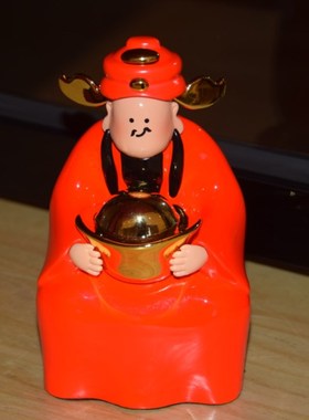 构得X禁止悲伤 抱财神 小众创意礼品潮流艺术品雕塑桌面摆件