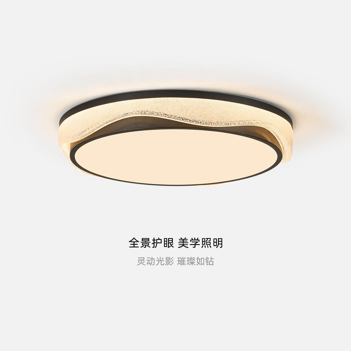 意式极简卧室吸顶灯轻奢高级感主卧灯全光谱护眼圆形书房间灯具