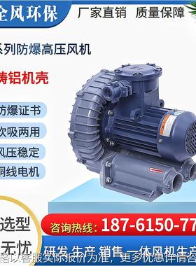 FB-1010 7.5KW高压防爆鼓风机 大流量隔爆漩涡气泵 变蘋环形风机