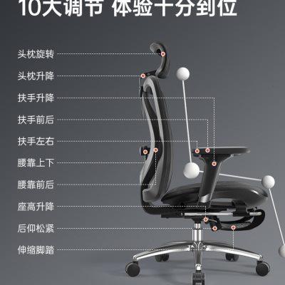 西昊人体工学椅M57电脑椅家用舒适久坐靠背椅护腰椅子转椅办公椅
