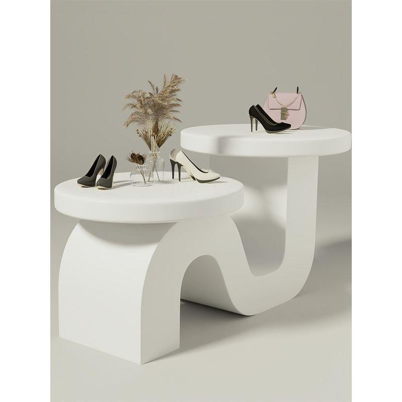 烤漆桌子服装店道具M型现代极简高档异形中岛柜流水台异型曲线S形