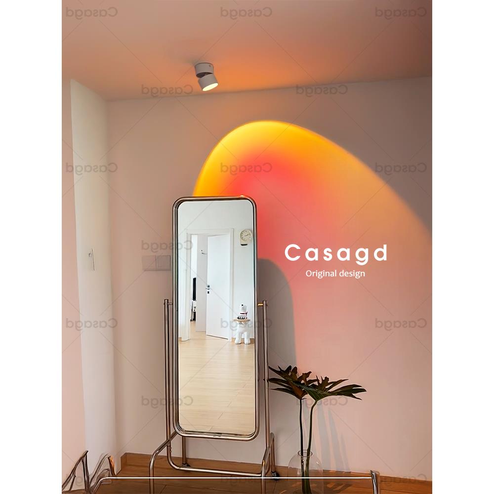 Casagd入口通道日落灯可调角度装饰气氛灯家用防眩光表面安装无孔