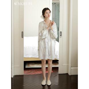 豪华家装 覆古丝绸印花睡袍易于使用 可以 法式 醒醒醒醒原汁原味