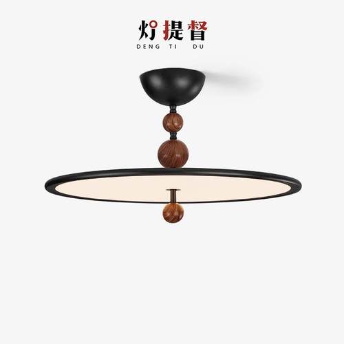 意式中古风卧室灯复古飞碟吸顶灯全光谱日式极简护眼主卧房间灯具