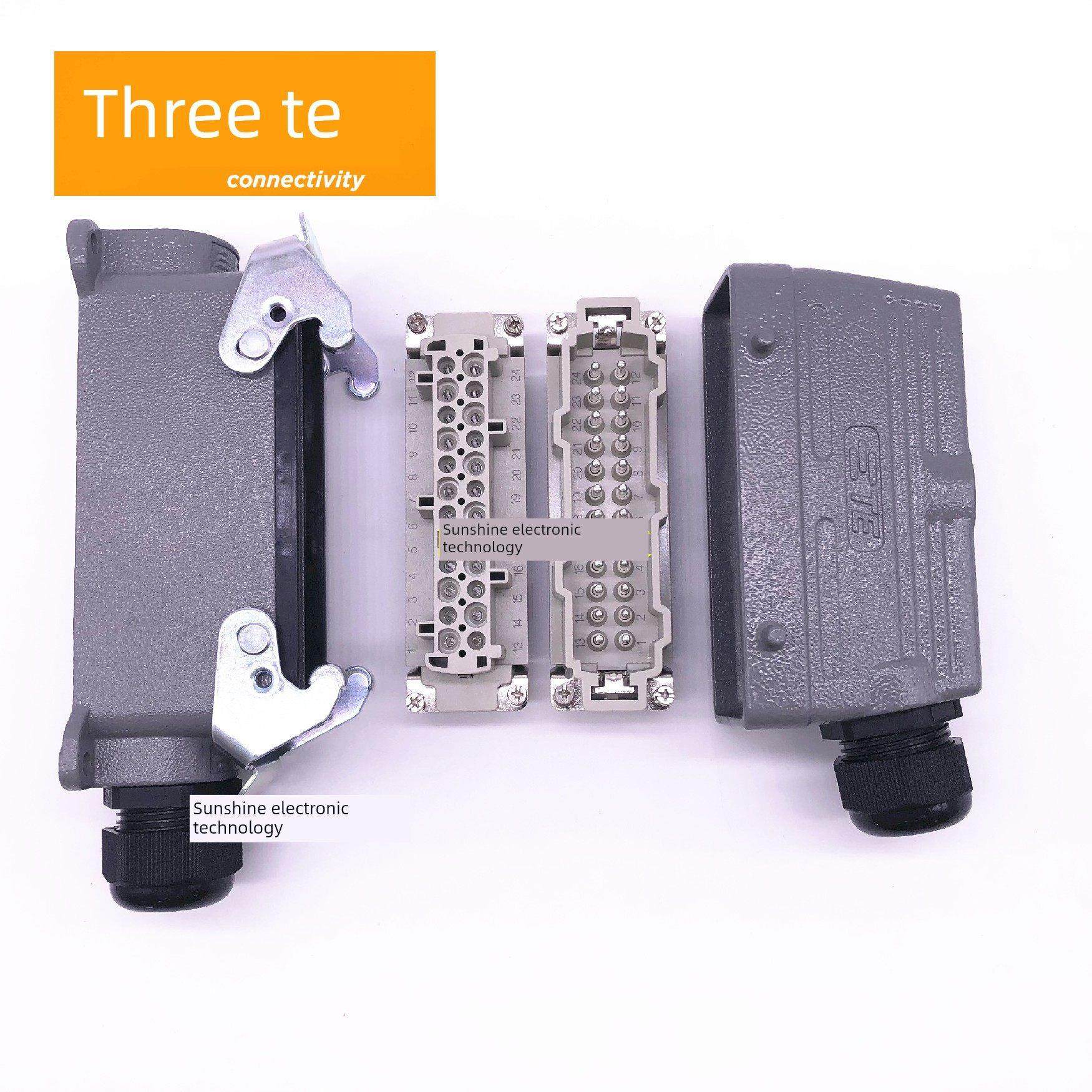 TE泰科SIBAS 24芯重载连接器HDC-HE-024F/M 24针24回路航空插头,电子元器件市场,连接器,淘宝优惠券,粉丝福利购,淘宝优惠卷