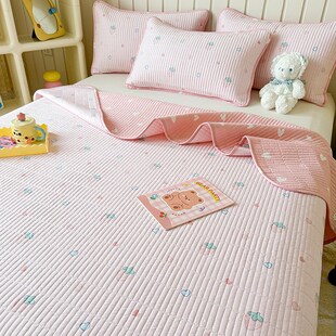 喜开来A类双面纯棉床盖单件冬季榻榻米全棉绗缝床单儿童三件套四