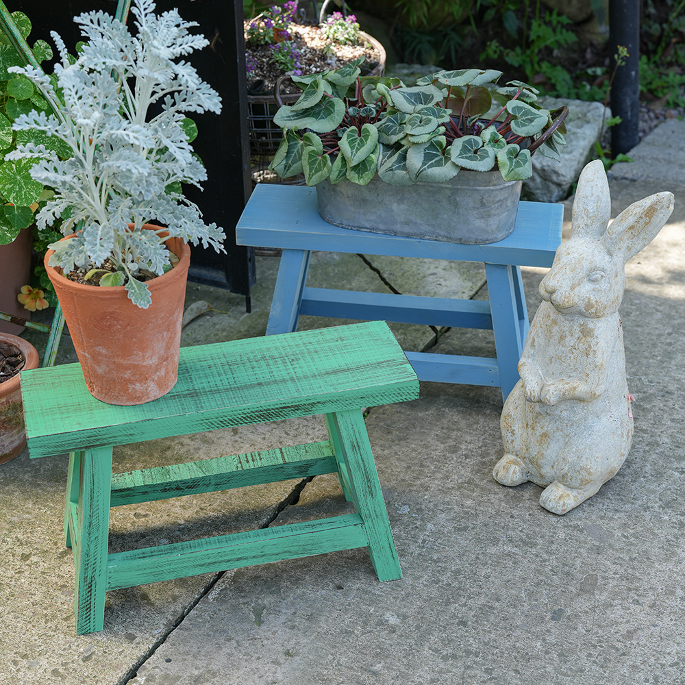 实木花架园艺户外小凳子创意彩色板凳网红摆件幼儿园民宿花园布置