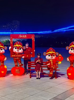 2025新年装饰卡通生肖蛇雕塑玻璃钢摆件景区商业街广场美陈装饰