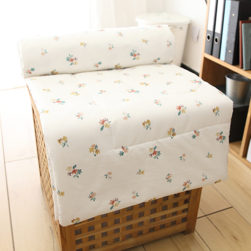 很小支的花全棉夏凉p被夏被柔软纯棉空调被单双人凉感盖被枕套套