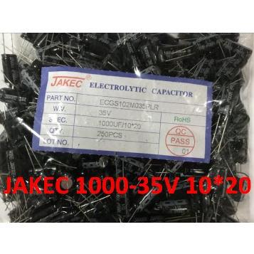 JAKEC全新电解电容 35V1000UF 35V 1000UF 10*20 250PCS/包=50元