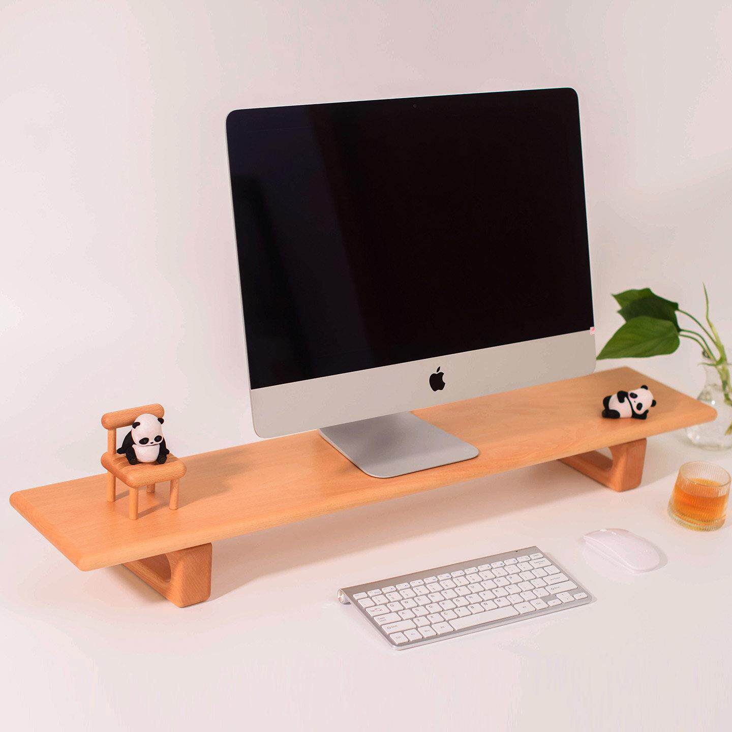 显示器增高架实木电脑桌面垫高收纳支架置物架台式显示屏垫高底座