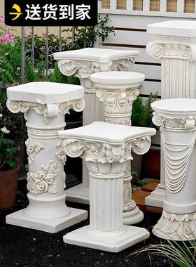 罗马柱摆件花架婚庆树脂展示台摆台欧式边几覆古装饰石膏罗马柱