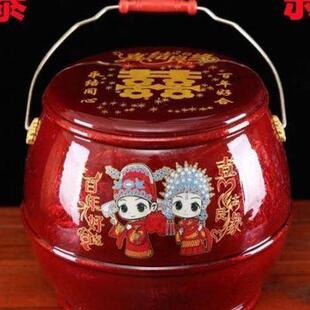 鸡蛋容器喜庆早生贵子 子孙桶陪嫁出嫁婚庆用品大全结婚用红桶装