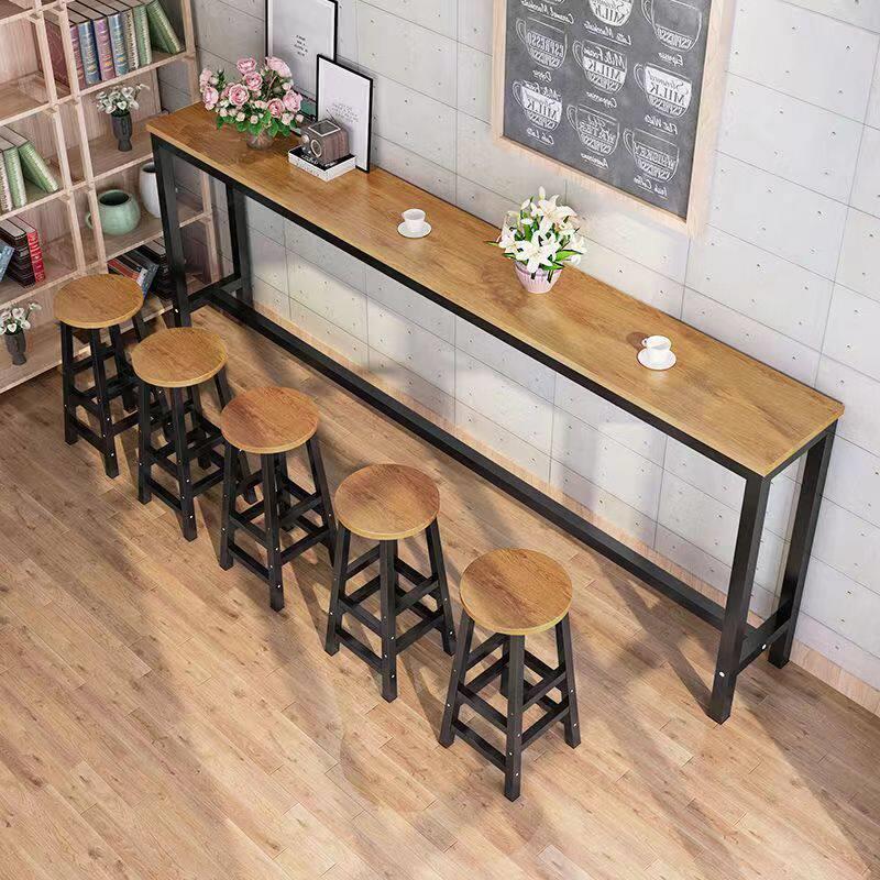 吧台桌简易靠墙吧台桌子家用阳台客厅窄长条桌奶茶店小吃店桌椅图片