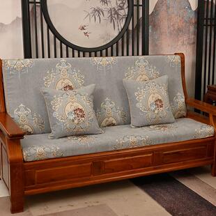 中式木沙发垫坐垫带靠背一体老式红木实木椅子高密度海绵四季通用