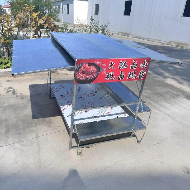 多功能三轮车摆摊架子可定制不锈钢台面夜市小吃烧烤改装炸串雨棚