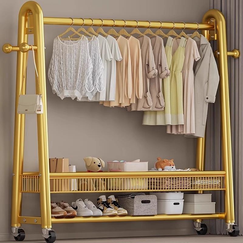 衣架落地卧室挂衣架家用室内移动晾衣架多功能收纳置物简易衣帽架