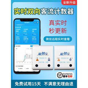 展智宝门店客流计数器免布线红外双向人数统计超市商场服装店景区