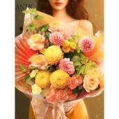 高端夏秋时尚 订花北京连锁品牌礼品鲜花闪送玫瑰爱情祝福高端花束