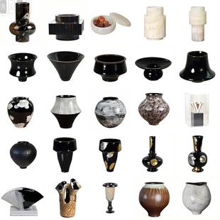 新中式景德镇陶瓷手绘花瓶器摆件样板房装饰别墅豪宅餐厅玄关饰品