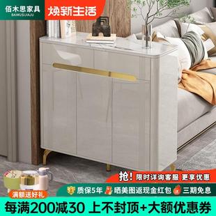 双面鞋柜家用门口室内烤漆玄关岩板台面储物柜入户高端隔断门厅柜