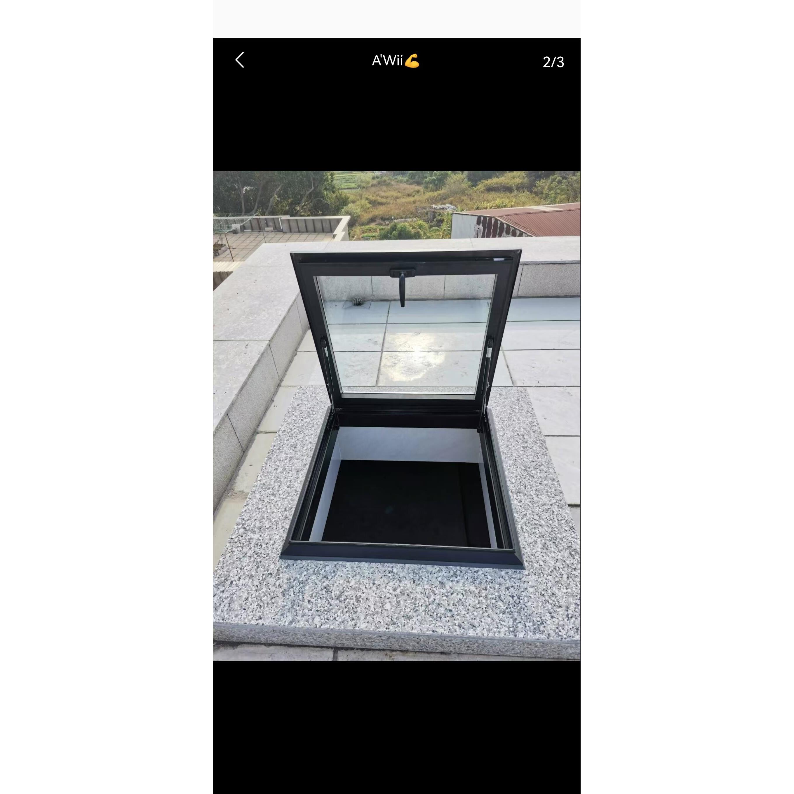 铝合金天窗手动电动阳光房地下室采光井平房顶瓦房斜屋顶天窗