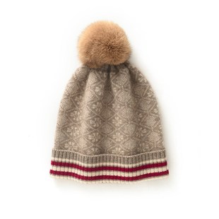 毛球加厚翻边护耳保暖帽百搭包头帽针织 纯羊绒帽子男女j士秋冬季