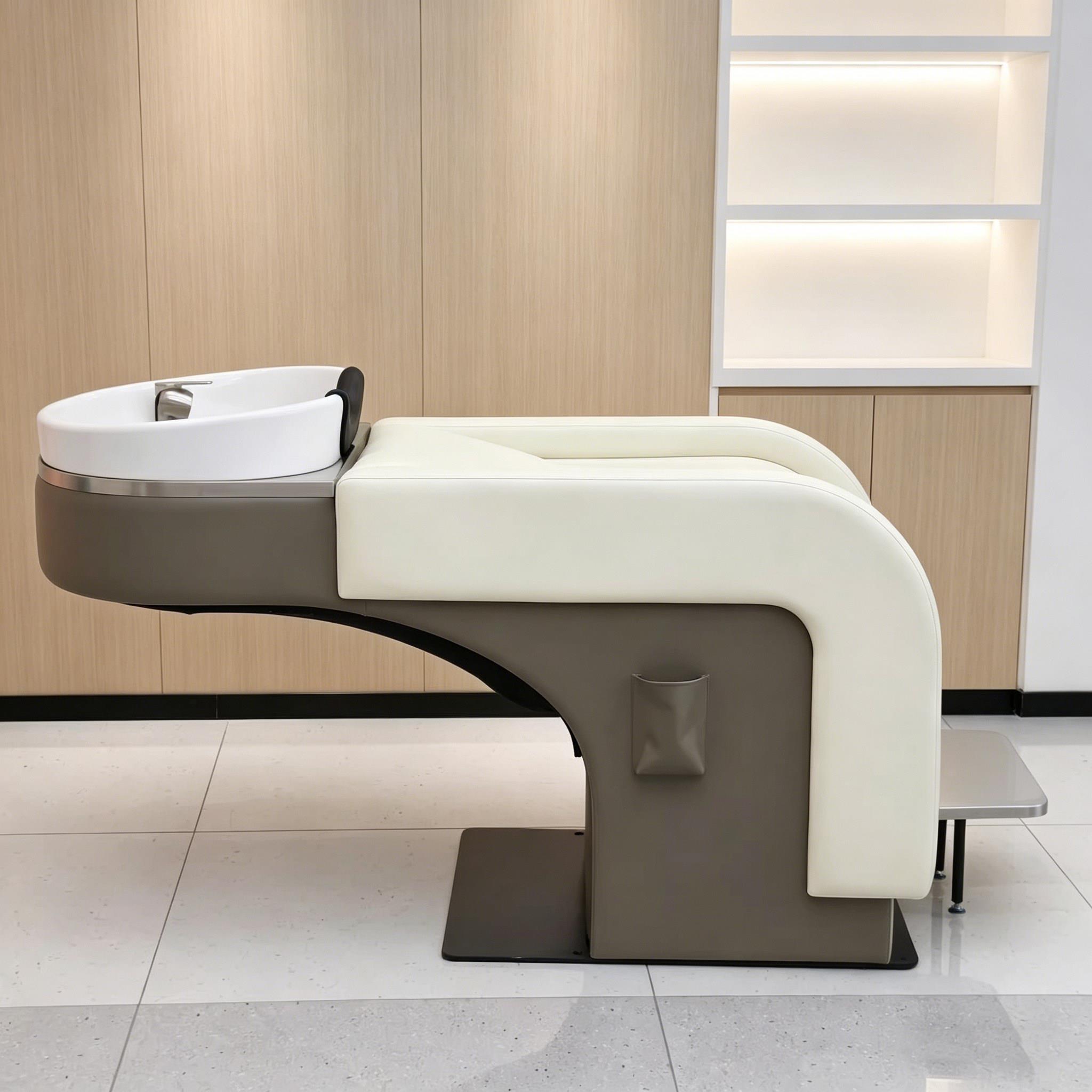 新款理髲店洗头床发廊专用半躺冲水床悬浮式洗头床带按摩厂家直销