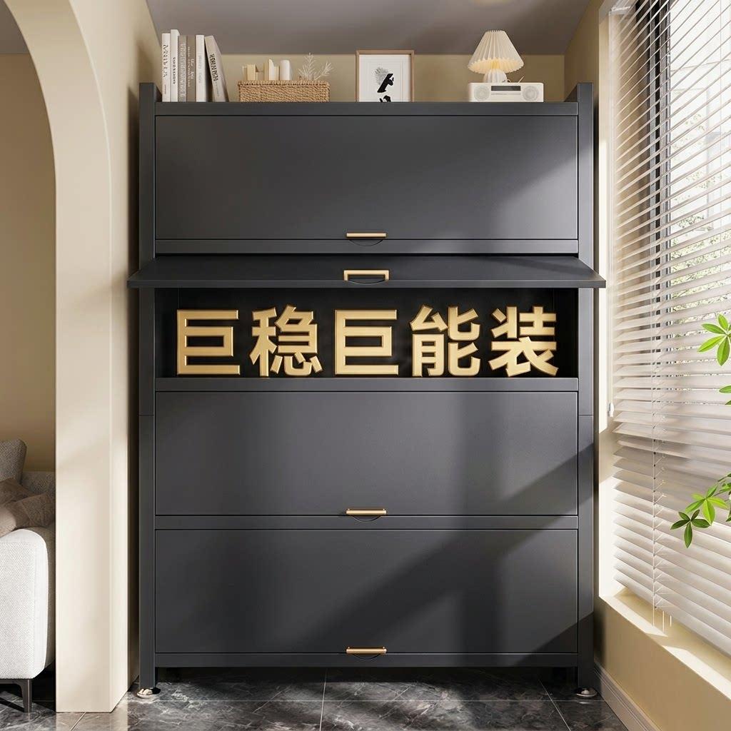 多层置物架家用阳台收纳架玄关储物柜多功能收纳柜带门防潮金属柜图片