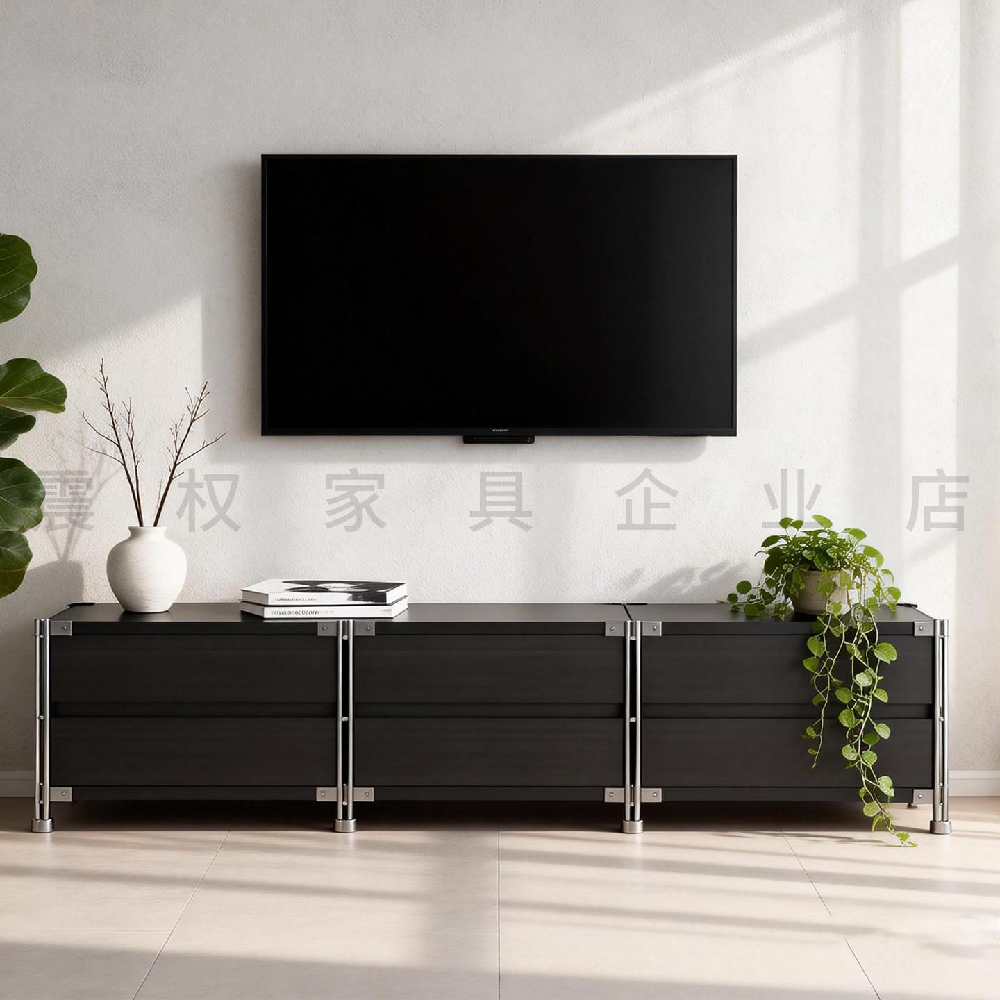 电视柜客厅家用收纳储物小户型边柜落地书柜地柜一体组合柜置物架