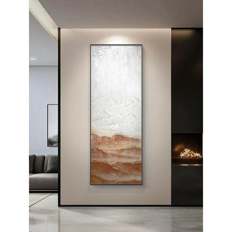抽象山水画客厅装饰画现代简约入户玄关挂画奶油风走廊尽头壁画