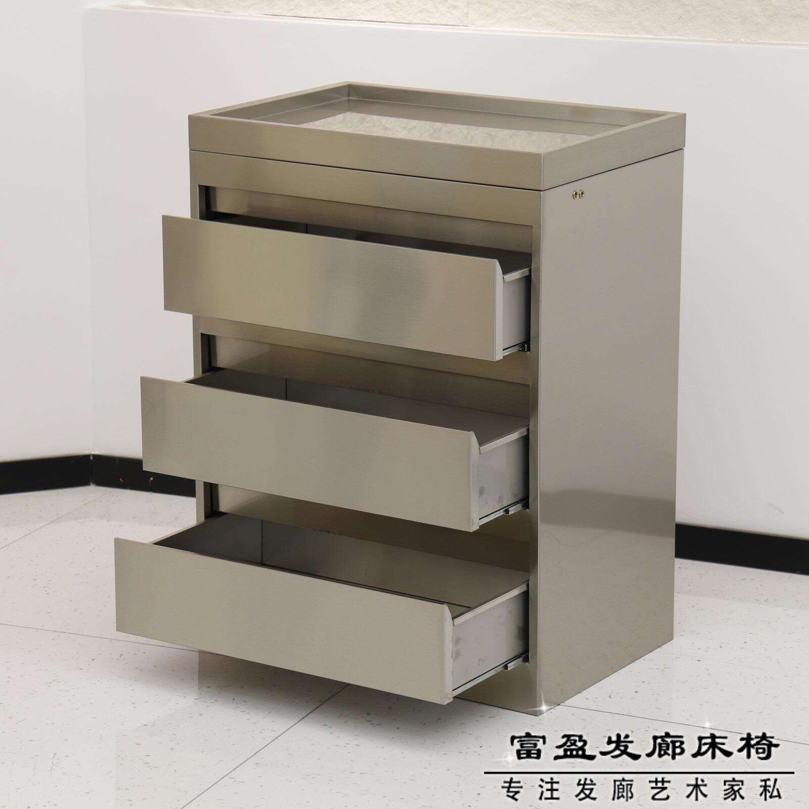 美发店工具柜发廊工具车理发店剪发柜置物架不锈钢镜台柜