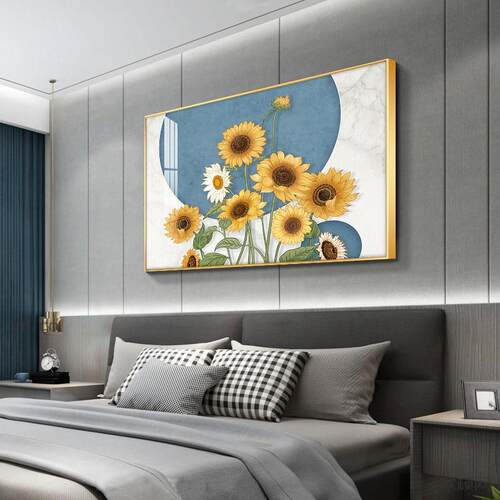 卧室床头装饰画主卧玫瑰花挂画轻奢现代高档房间背景墙壁画2026款