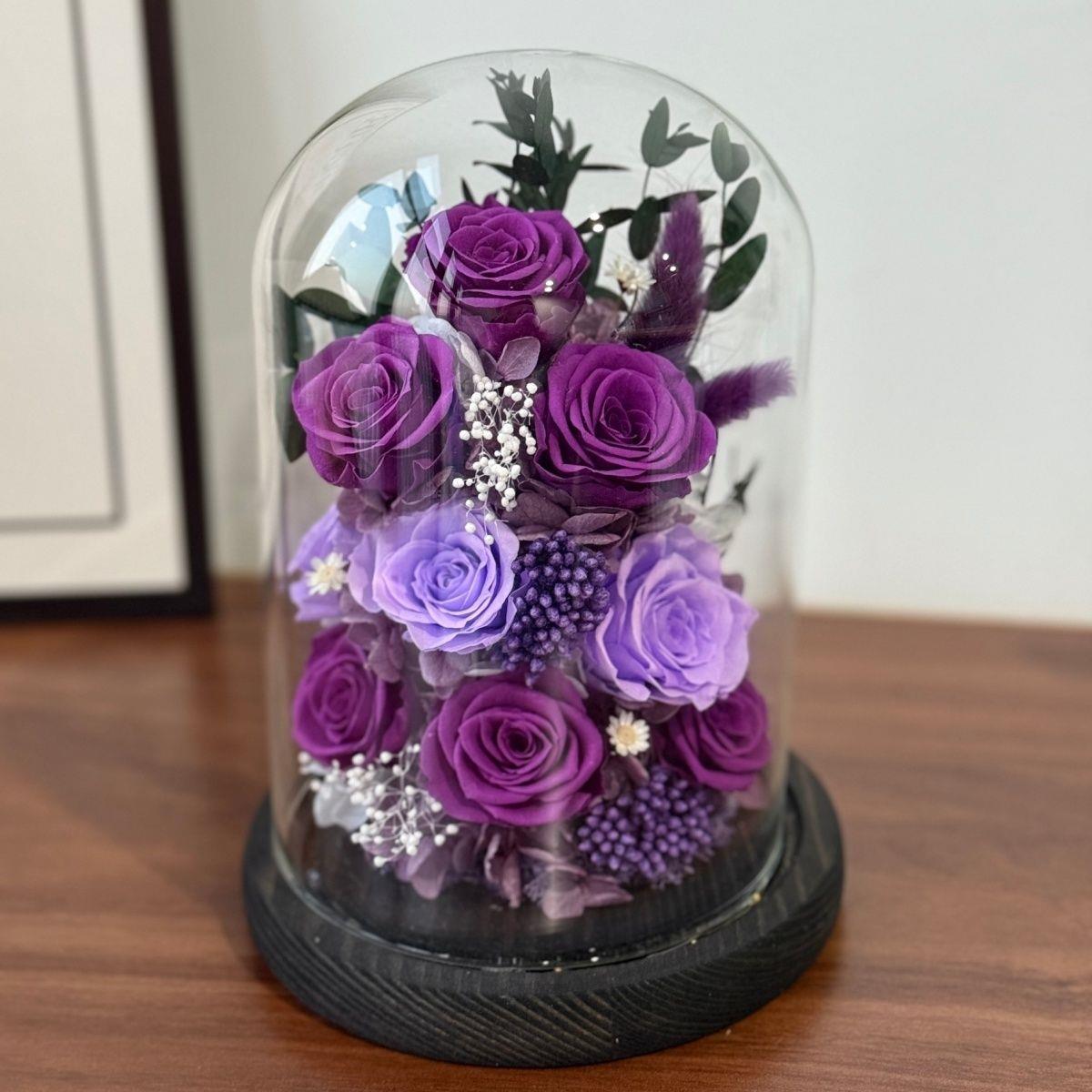 永生花9朵高级感真花紫色摆件送女友闺蜜生日礼物九朵花2025新款