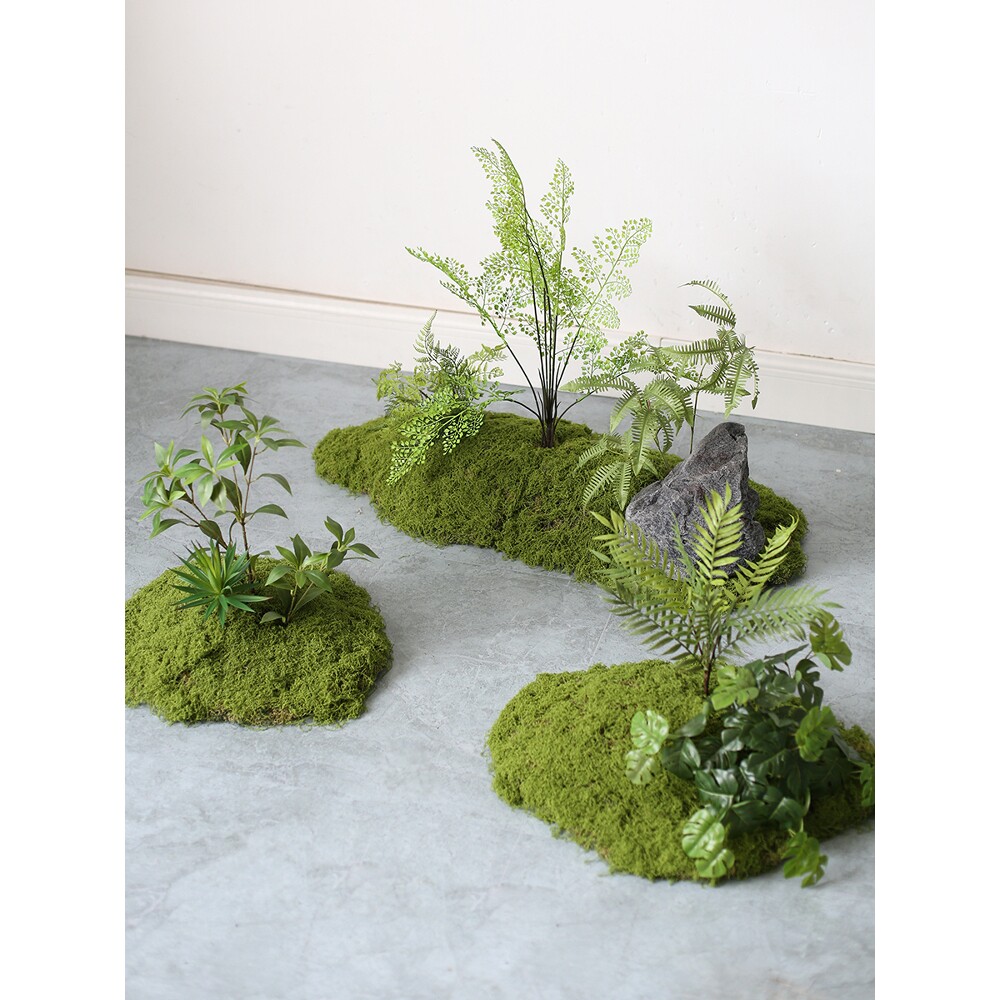 仿真苔藓室内软装微景观套装组合橱窗过道假青苔绿植造景布置装饰