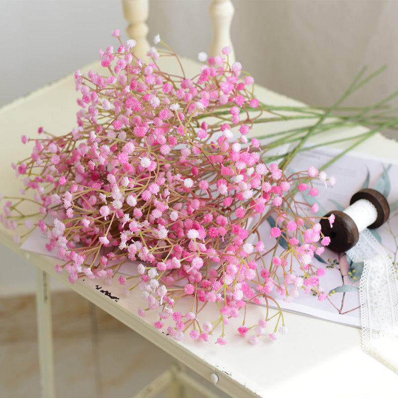 彷真花满天星假花干燥花花束田园家居客厅橱窗装饰花塑料花花艺摆