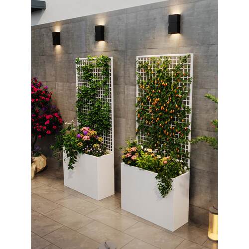 室外爬藤架花箱网格栅栏外摆花架屏风露台庭院金属种植箱隔断定制