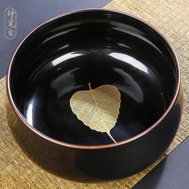 静瓷斋家用大号陶瓷茶洗水盂杯洗复古茶渣缸水洗功夫茶具茶道配件