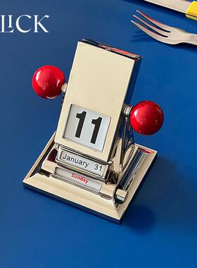 Click糖葫芦日历金属合金翻转机械台历男女生2025新年礼物万年历
