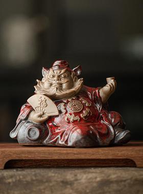 久造中式禅意钟馗摆件陶瓷家居客厅玄关装饰书房桌面摆设乔迁送礼