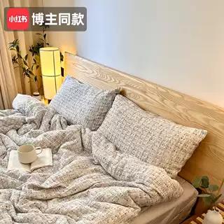 全实木床现代简约1.8米橡木床双人床出租房用原木风1.5米单人床架