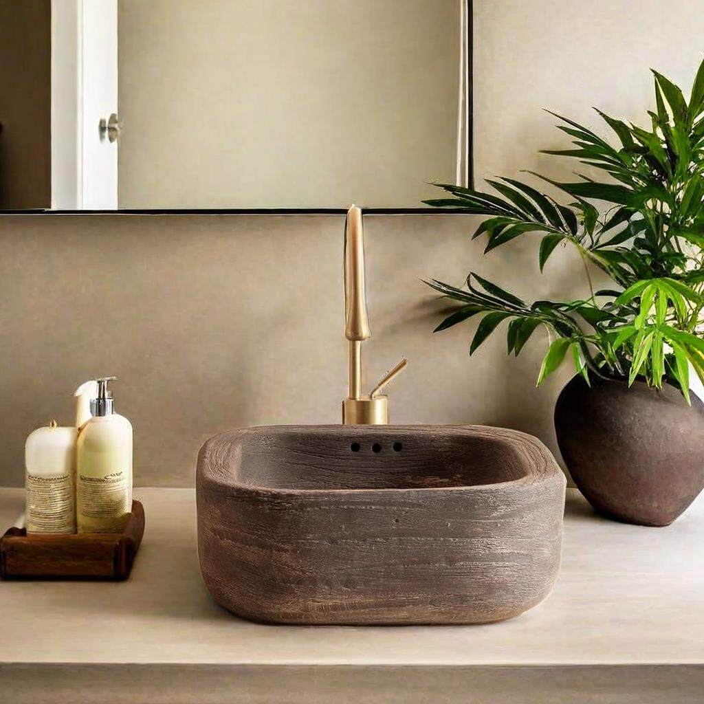 户外覆古台上盆化妆室洗手盆台上侘寂风阳台水盆方形小尺寸洗脸盆