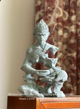 「无聊瞭 做一个斗战圣佛系青年」阳台盆景装饰造景桌面摆件礼物