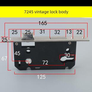 7245锁体长165分体门锁锁体老式分体锁配件轻弹簧联动72锁体