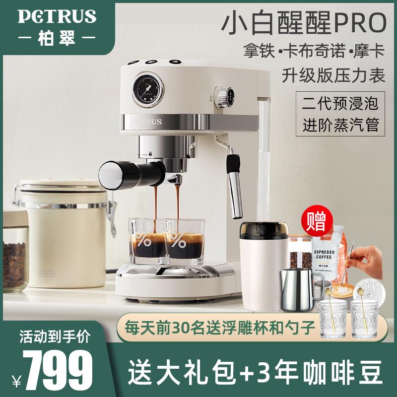 Petrus/柏翠 PE3366S柏翠PE3366S意式咖啡机家用小型全半自动小白