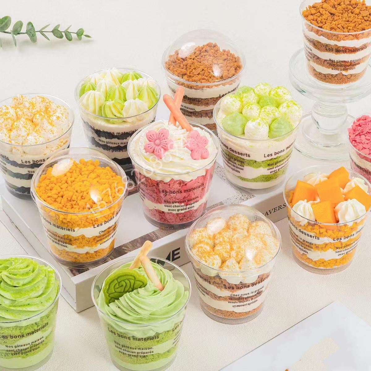 甜点杯英文字母一次性7770甜点杯硬塑料慕斯杯布丁杯木糠杯100只